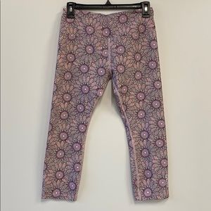 Lorna Jane Pink Pattered Leggings Medium